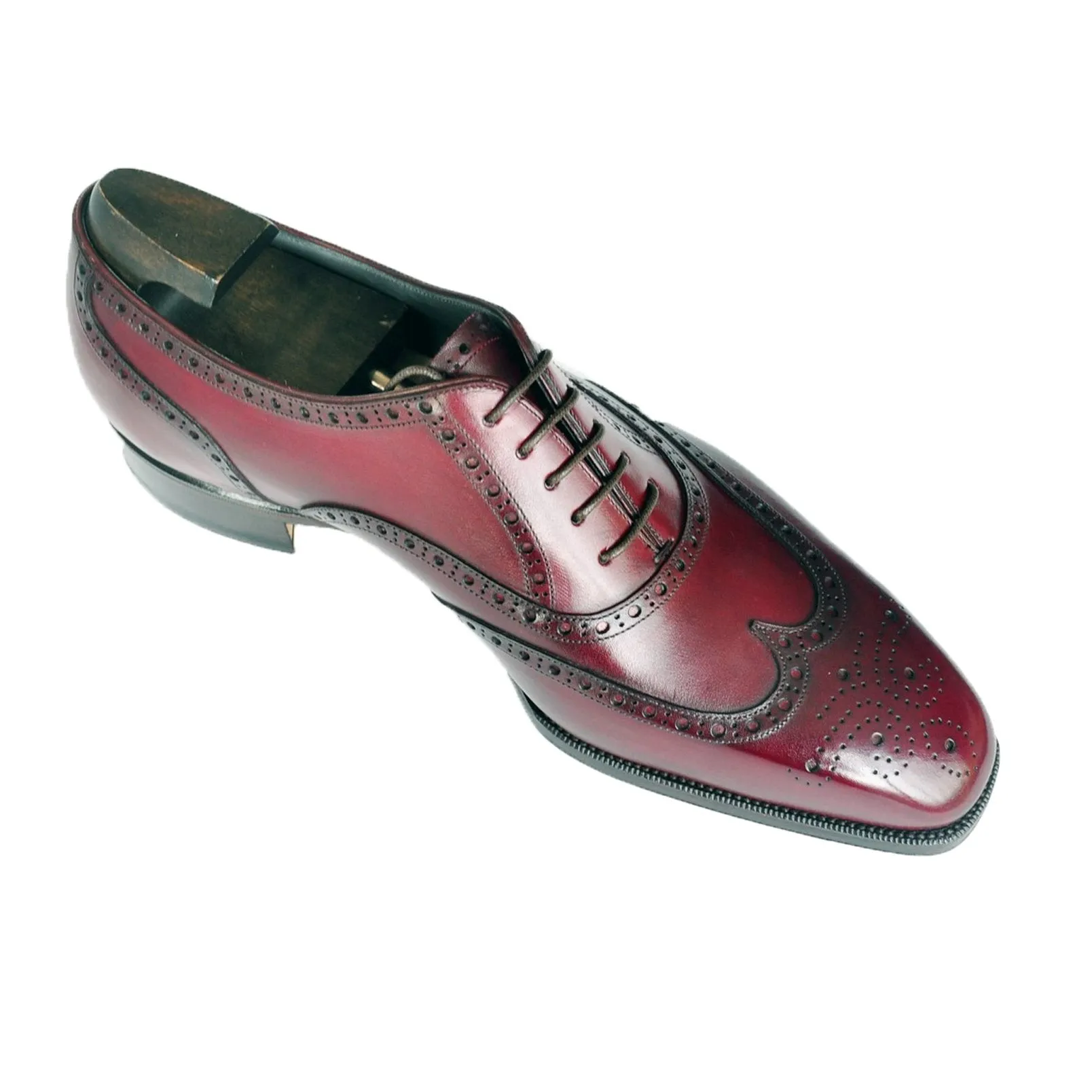 Flat Feet Shoes - Burgundy Brown Leather Tynenode Oxford Shoes with Arch Support sold by Costoso Italiano product image thumbnail 3