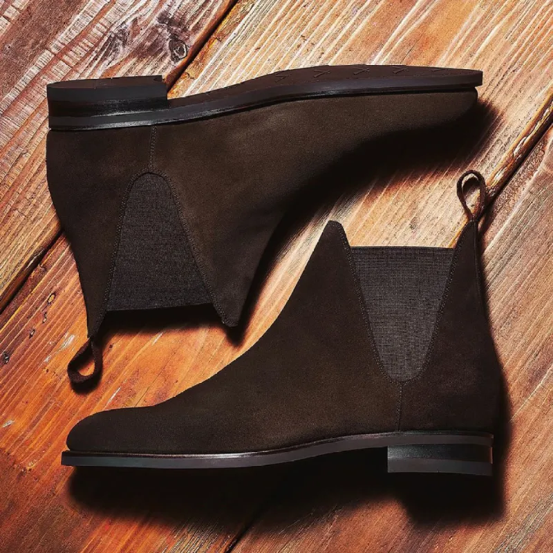 Brown Suede Vratsa Slip On Chelsea Boots sold by Costoso Italiano