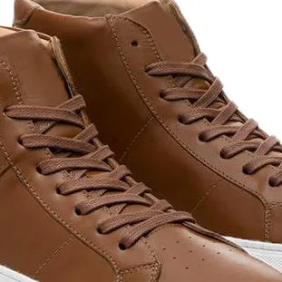 Tan Waxed Flat Sneaker Laces sold by Costoso Italiano