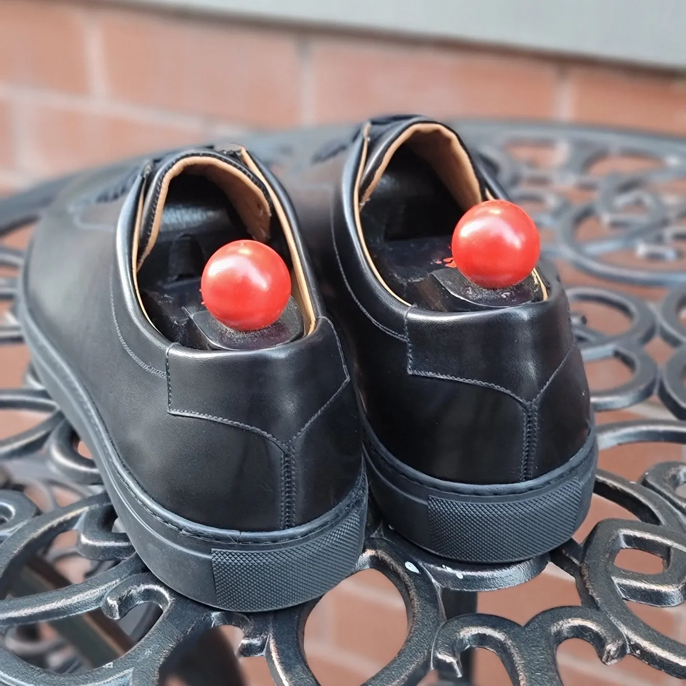 Height Increasing Black Leather Fairfax Lace Up Sneakers - AW22 sold by Costoso Italiano product image thumbnail 4