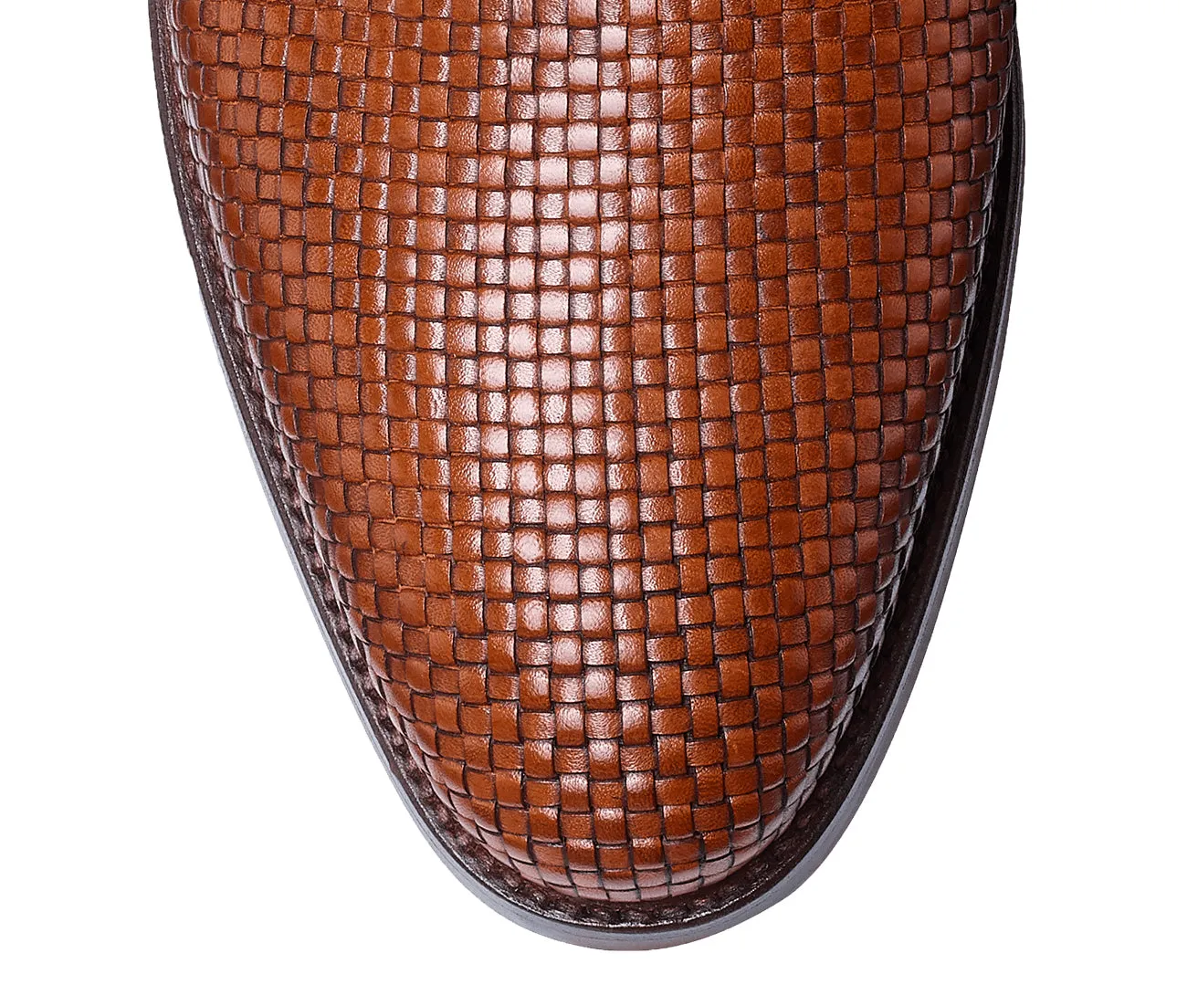 Height Increasing Tan Braided Leather Forst Loafers sold by Costoso Italiano product image thumbnail 5