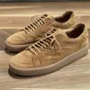Tan Suede Sport Sneakers with Honey Colour Sole - Summer 2024 Collection sold by Costoso Italiano