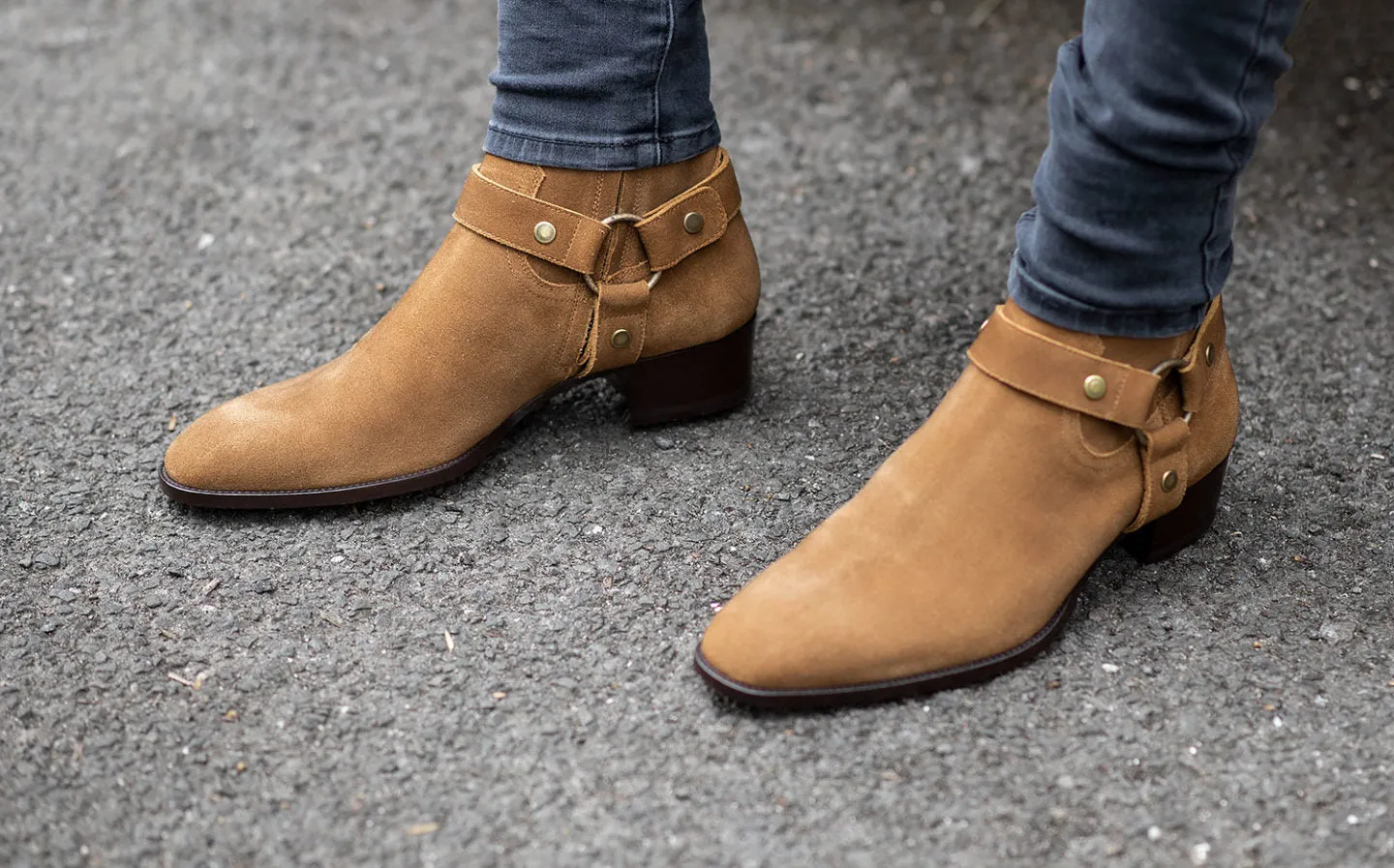Luxury Edition - Artisian Made Tan Italian Suede Ravien Harness Chelsea Boots sold by Costoso Italiano product image thumbnail 3