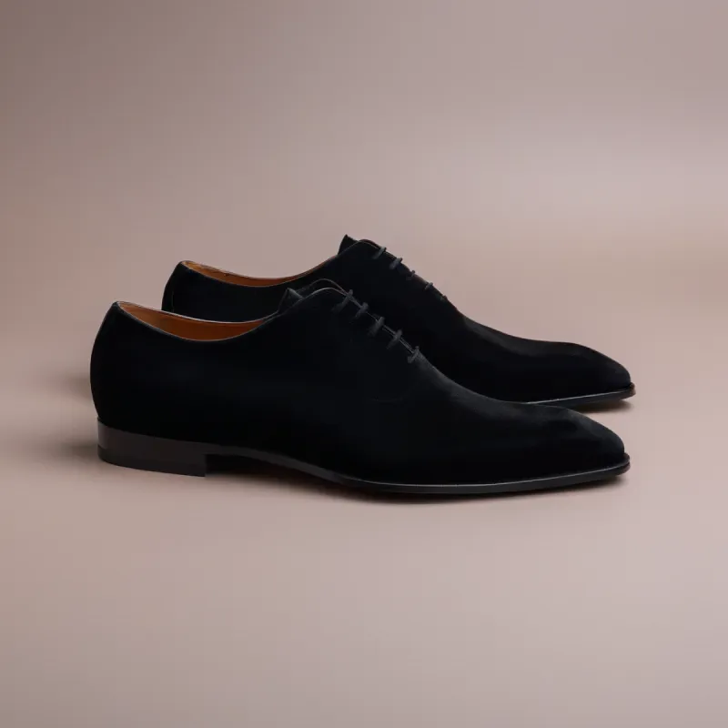 Black Suede Leather Nandes Oxford Shoes sold by Costoso Italiano