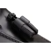 Flat Feet Shoes - Black Leather Swale Tassel Loafers with Arch Support sold by Costoso Italiano