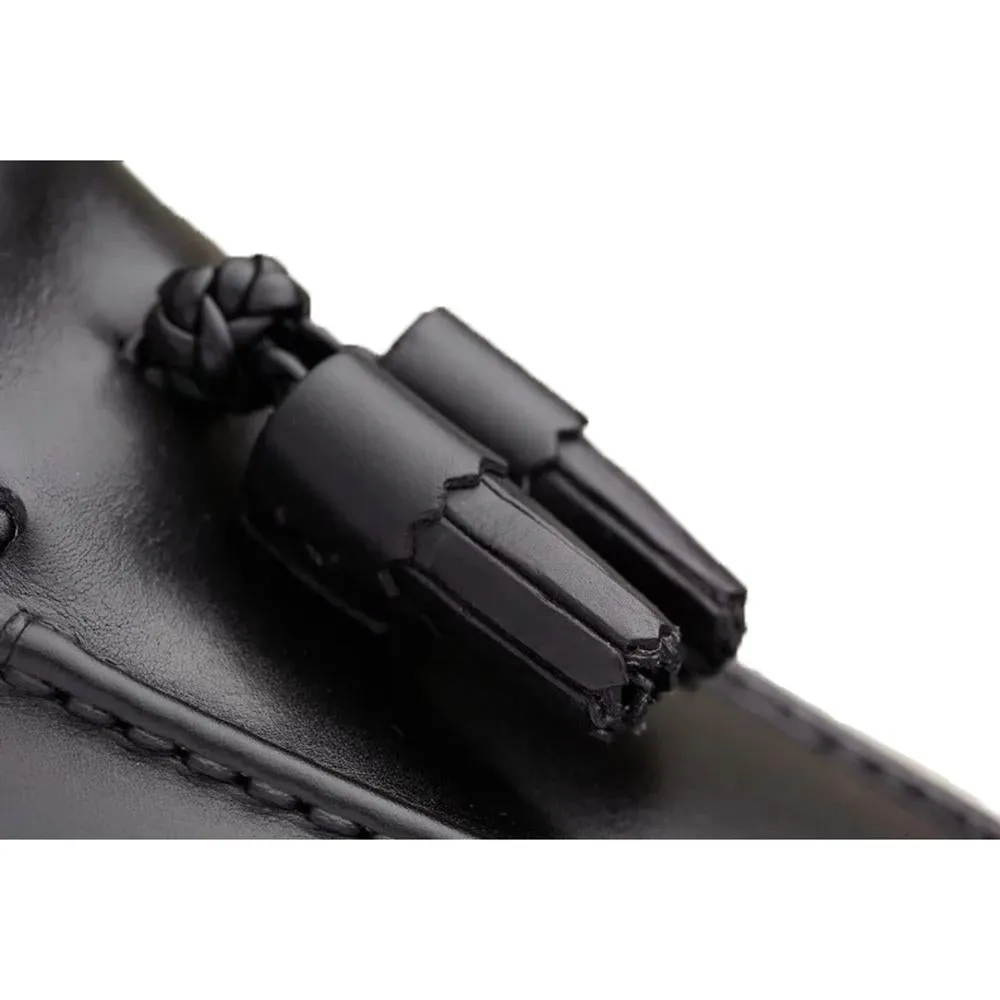 Flat Feet Shoes - Black Leather Swale Tassel Loafers with Arch Support sold by Costoso Italiano product image thumbnail 4