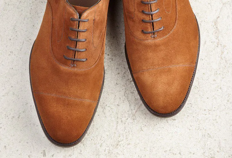 Height Increasing Tan Suede Ruxley Oxfords sold by Costoso Italiano product image thumbnail 4