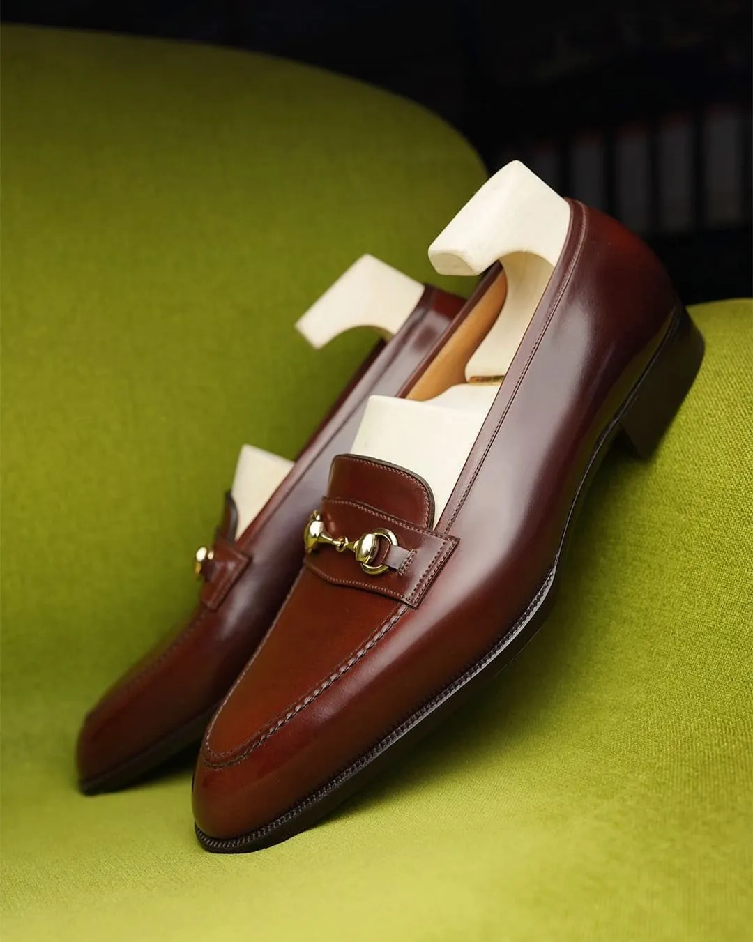 Dark Tan Emeric Leather Brogue Toe Cap Oxfords - Formal Shoes - SS23 sold by Costoso Italiano