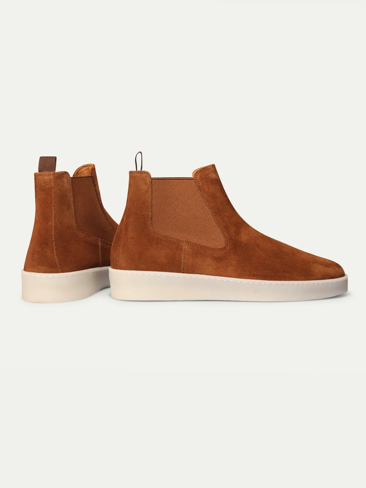 Tan Suede Caleros Chelsea Boots with White Sole - Summer 2024 Collection sold by Costoso Italiano product image thumbnail 4