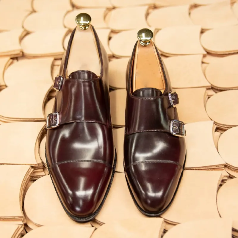 Brown Leather Braga Monk Straps sold by Costoso Italiano