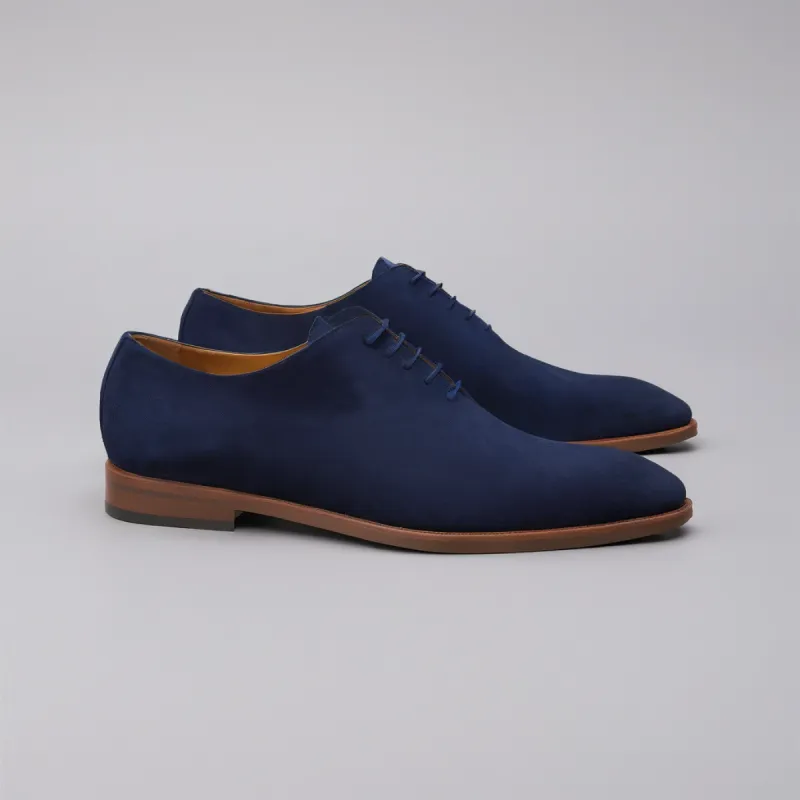Blue Suede Leather Nandes Oxford Shoes sold by Costoso Italiano