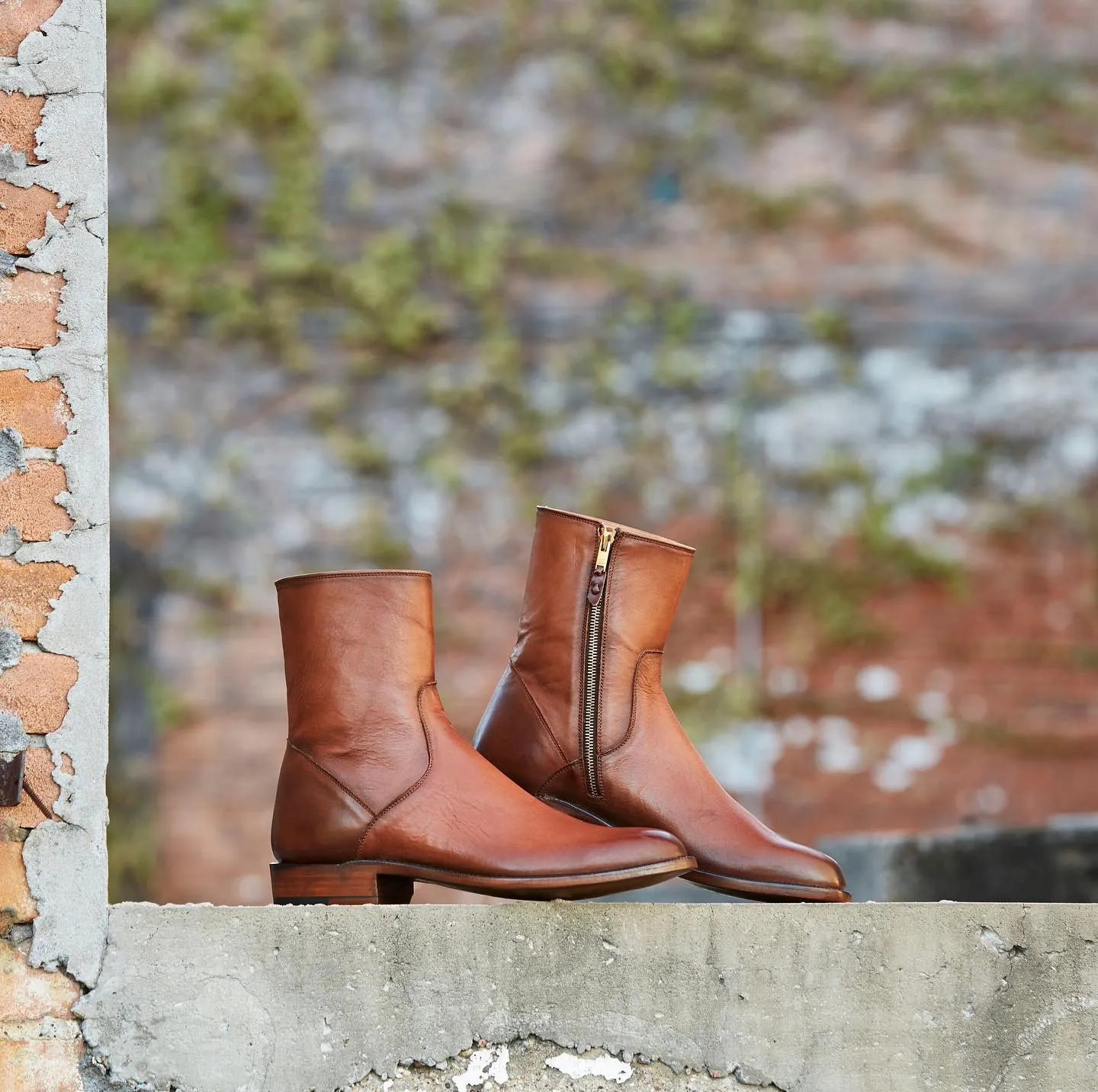 Light Tan Leather Draven Zipper Boots - AW24 sold by Costoso Italiano