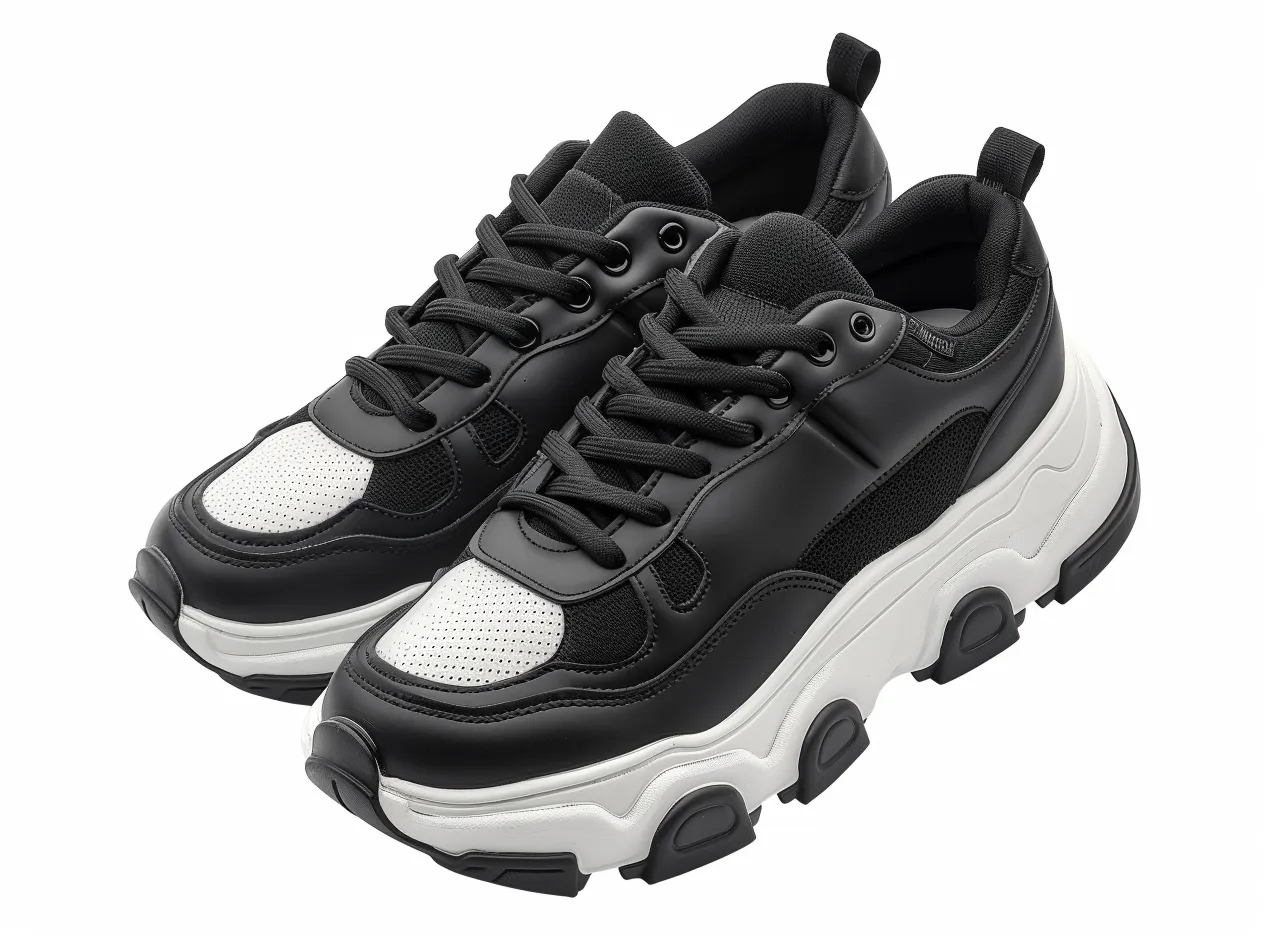 White & Black Leather Newsara Lace Up Running Sneaker Shoes - Summer 2024 Collection sold by Costoso Italiano