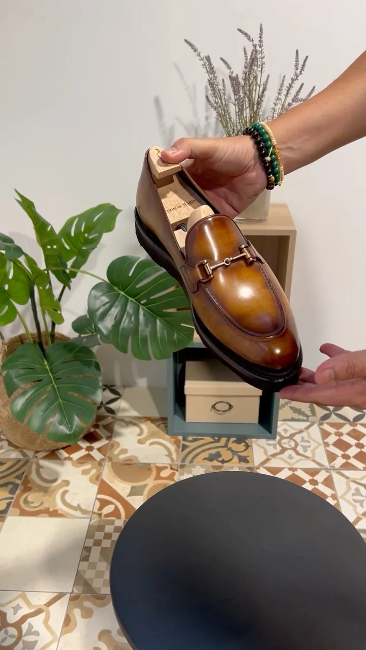 Tan Leather Indira Slip On Horse Bit Loafers - AW24 sold by Costoso Italiano