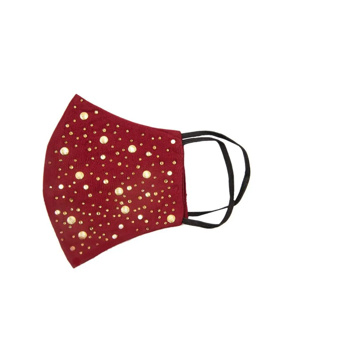 Red Silk Mask with Golden Stars Shining in Swarovski Crystals sold by Costoso Italiano product image thumbnail 2