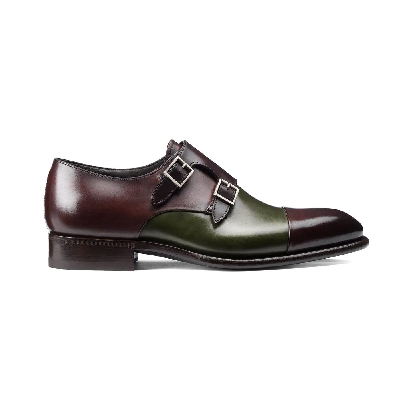 Height Increasing Brown and Green Leather Castle Monk Straps sold by Costoso Italiano product image thumbnail 2