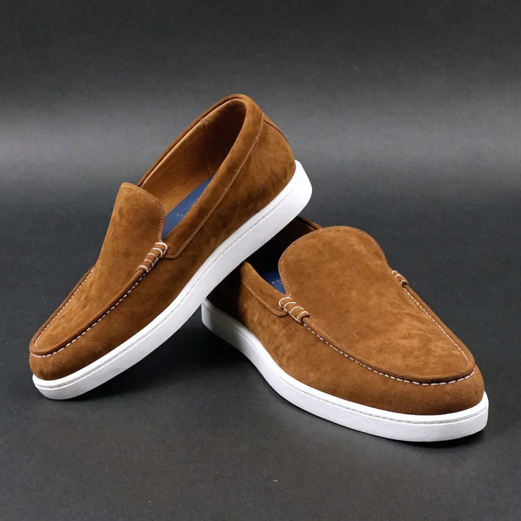 Brown Suede Leather Magnus Slip On Sneakers sold by Costoso Italiano