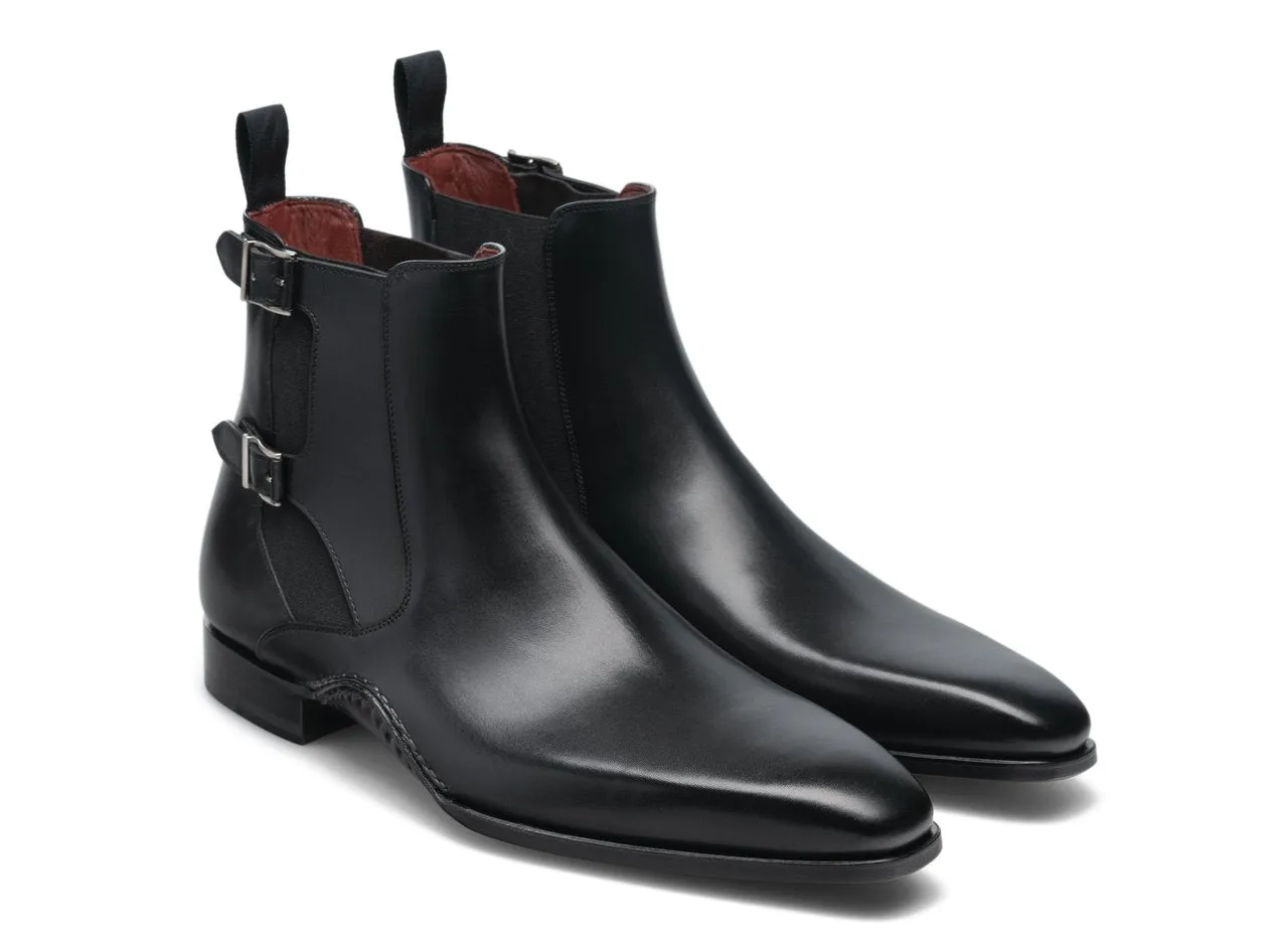 Flat Feet Shoes - Black Leather Dubbow Chelsea Boots with Arch Support sold by Costoso Italiano
