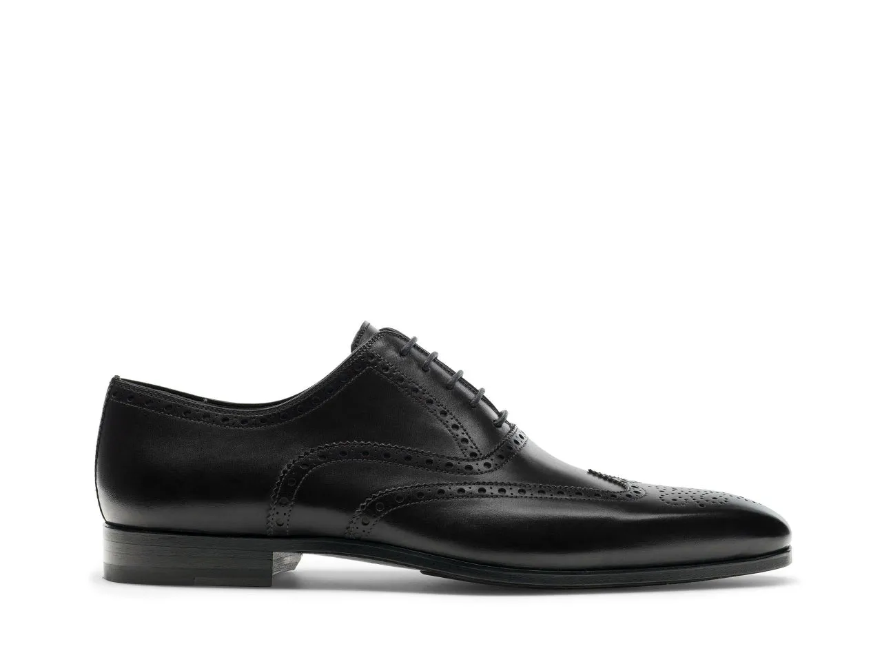 Black Leather Corvin Brogue Wingtip Oxfords - Formal Shoes - AW24 sold by Costoso Italiano product image thumbnail 2