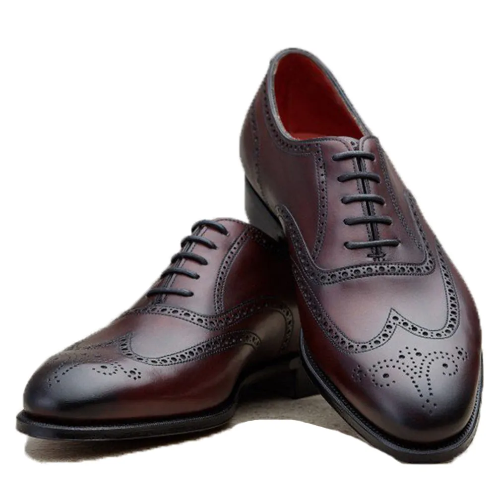Height Increasing Mahogany Brown Leather Gedling Brogue Oxfords sold by Costoso Italiano product image thumbnail 3