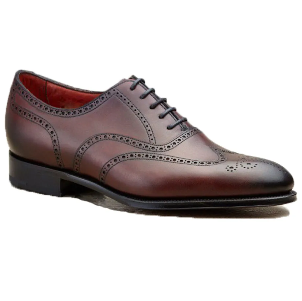 Height Increasing Mahogany Brown Leather Gedling Brogue Oxfords sold by Costoso Italiano