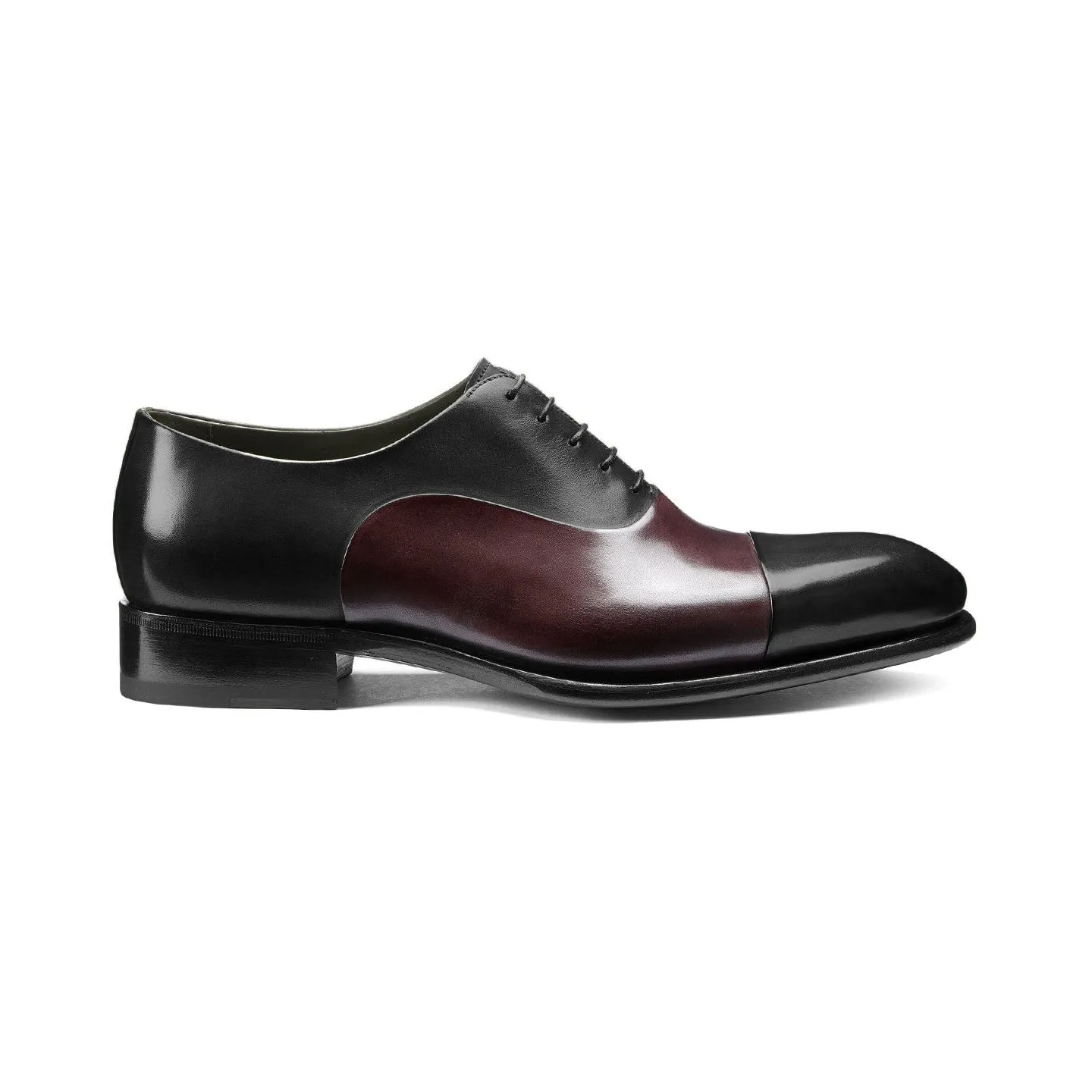 Height Increasing Black and Wine Burgundy Brown Leather Woodford Balmoral Toe Cap Oxfords sold by Costoso Italiano product image thumbnail 3