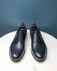 Navy Blue Leather Sharp Style Lace Up Derby Shoes - Summer 2024 Collection sold by Costoso Italiano