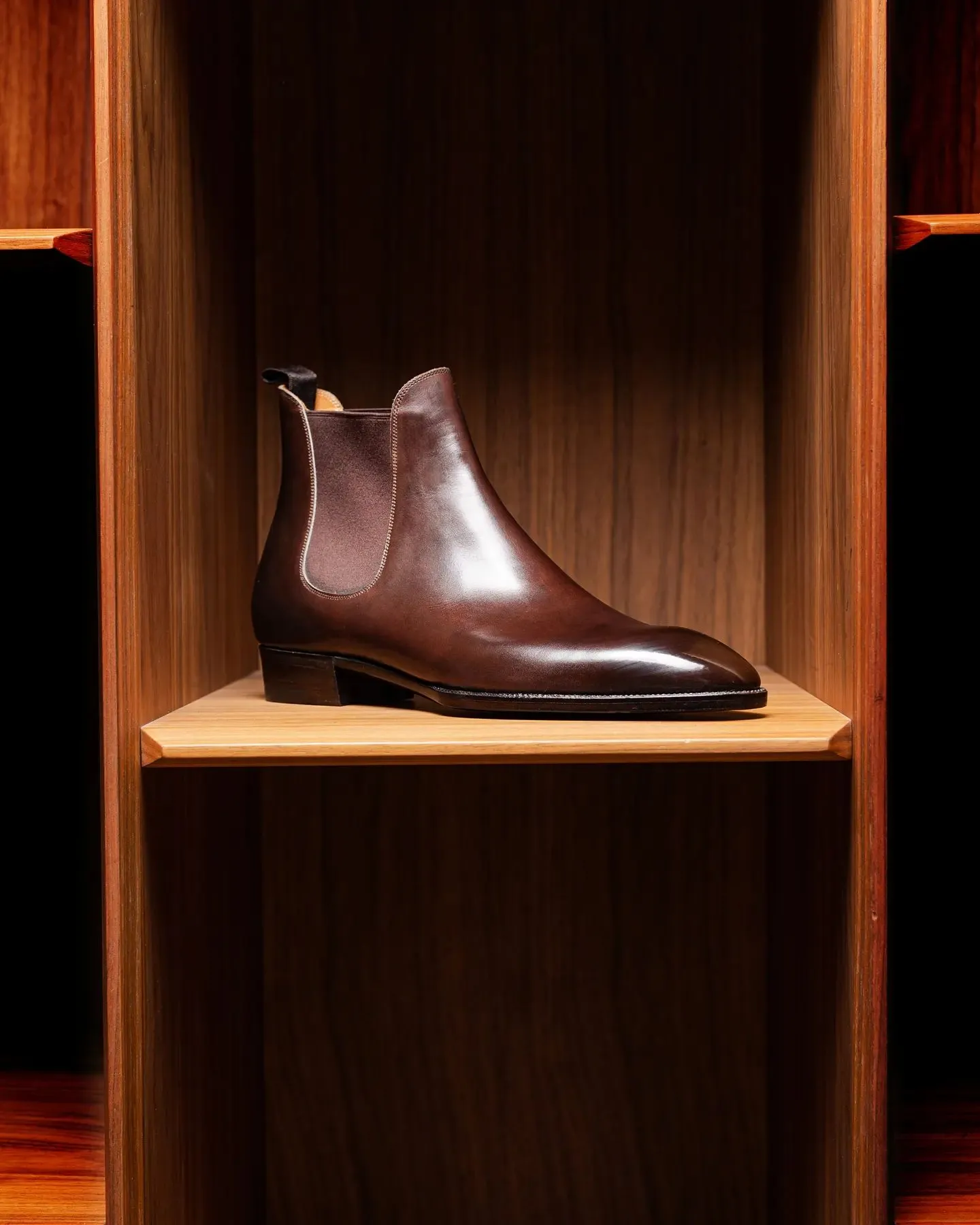 Tan Leather Fenland Slip On Chelsea Boots sold by Costoso Italiano