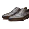 Flat Feet Shoes - Olive Green Leather Wealden Oxfords with Arch Support sold by Costoso Italiano