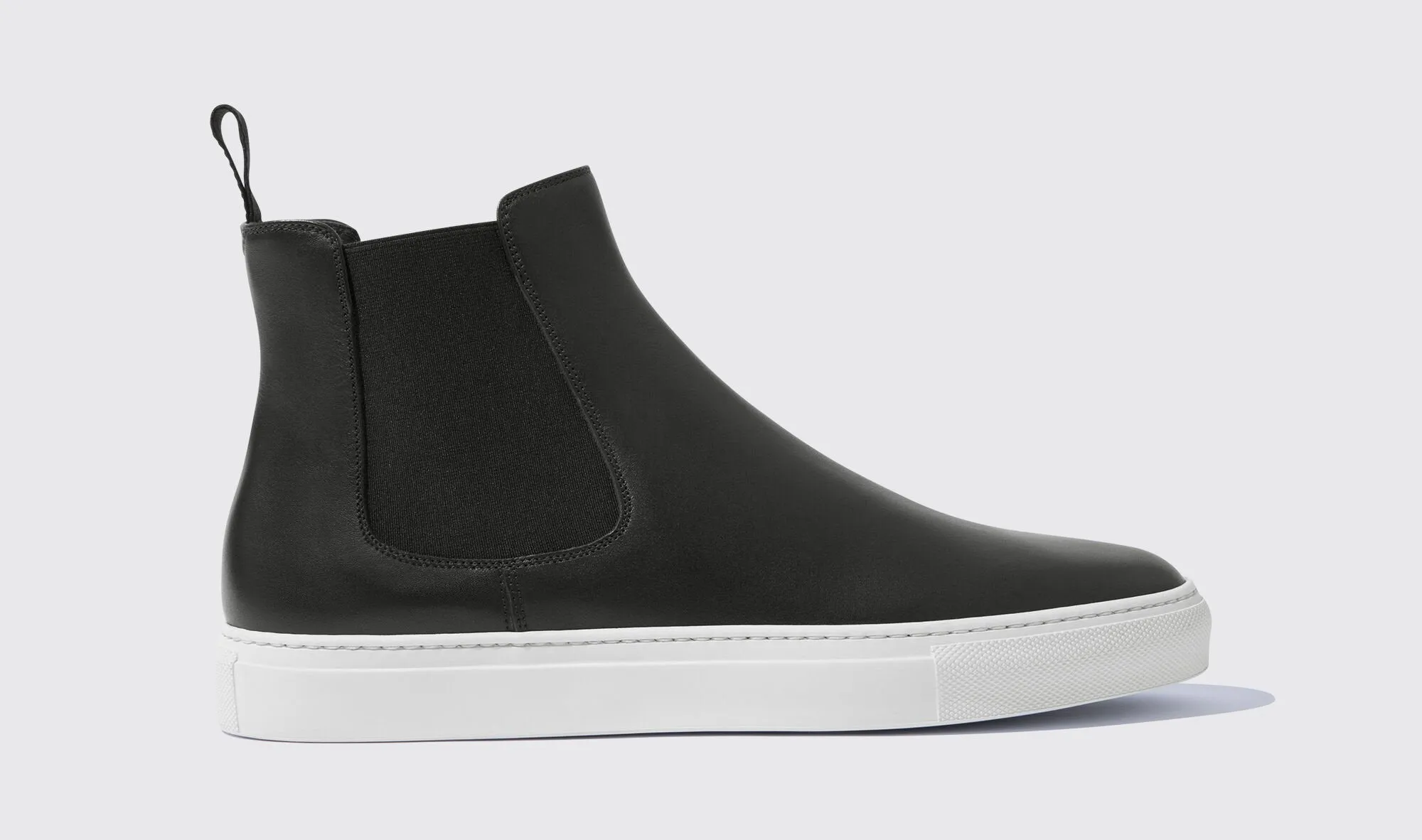 Black Leather Kevin High Top Chelsea Sneaker Boots - AW24 sold by Costoso Italiano product image thumbnail 2