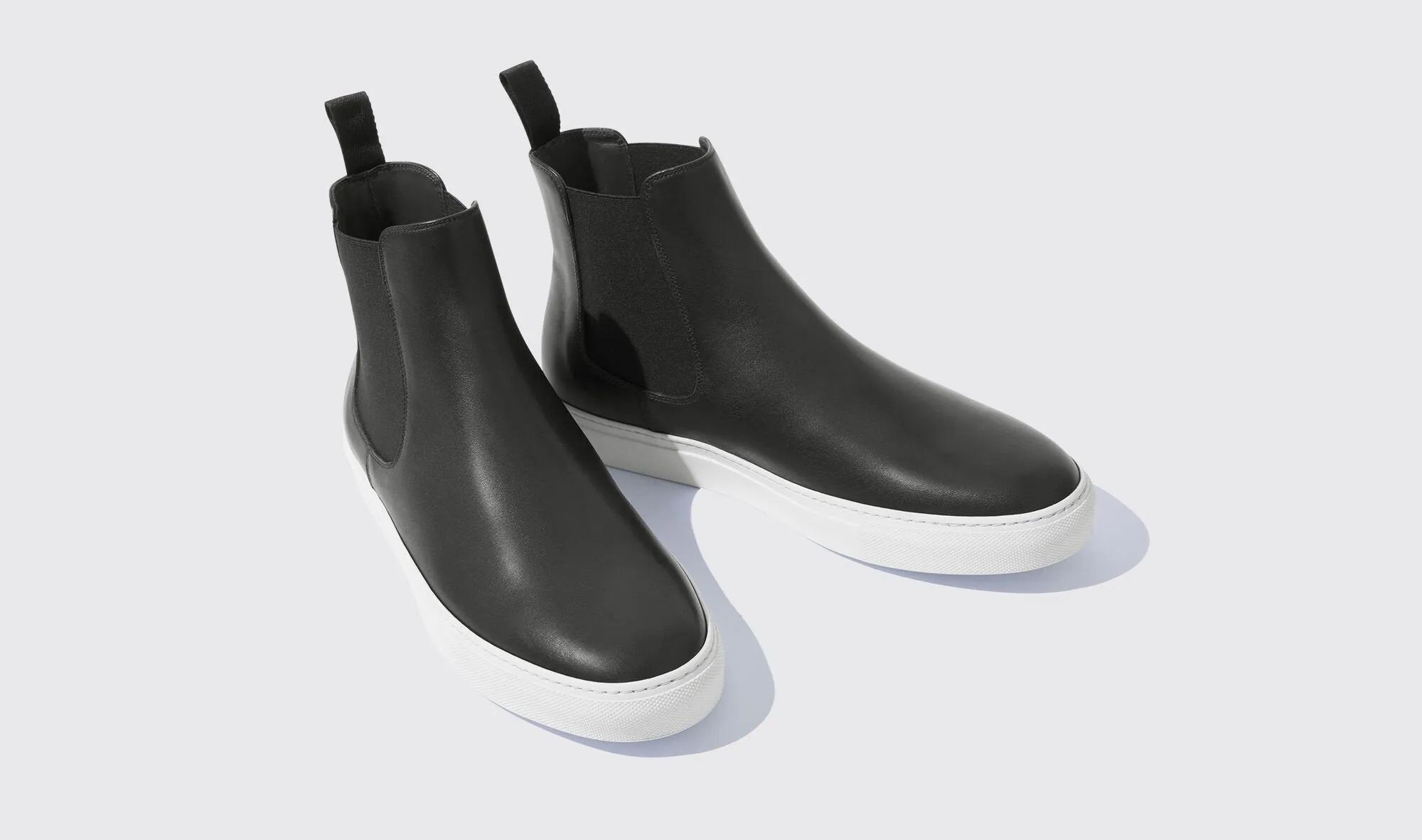 Black Leather Kevin High Top Chelsea Sneaker Boots - AW24 sold by Costoso Italiano product image thumbnail 3