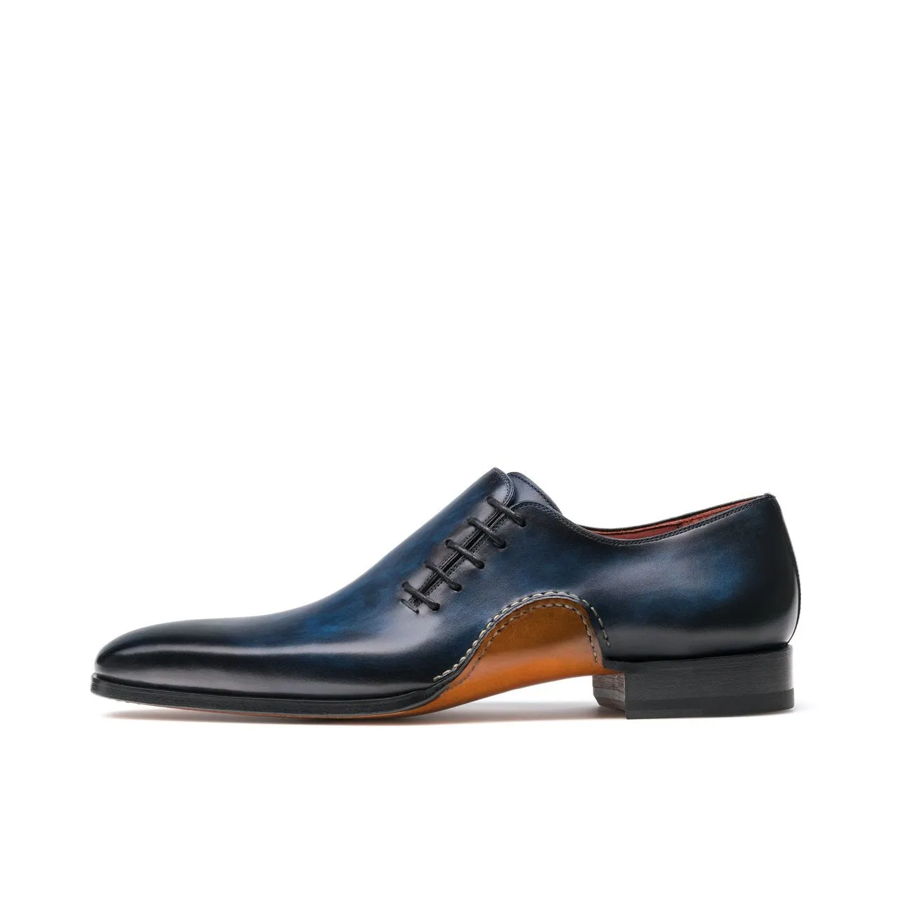 Flat Feet Shoes - Navy Blue Leather Cobar Oxfords Shoes with Arch Support sold by Costoso Italiano product image thumbnail 3