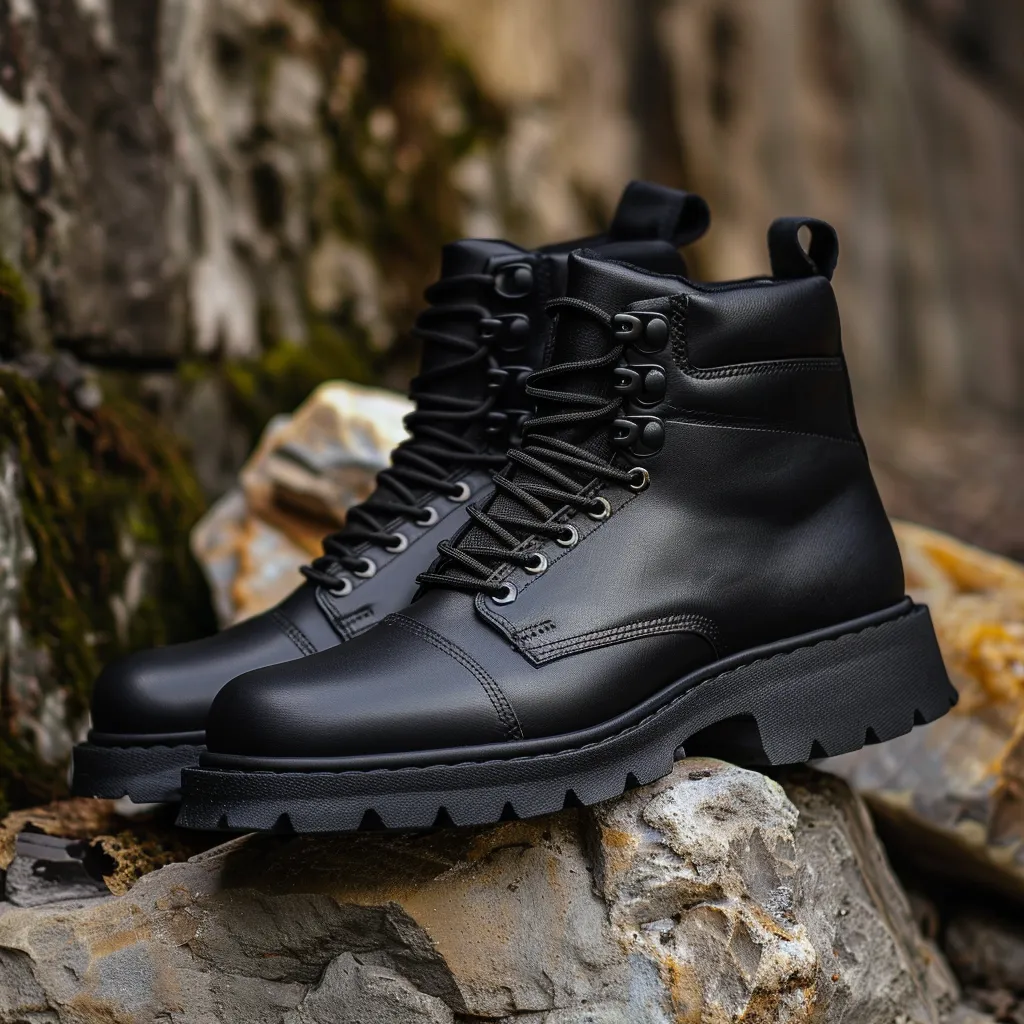 Black Leather Raven Ridge Hiking and Trekking Boots - SUMMER 2024 COLLECTION : The Dapper Edit sold by Costoso Italiano