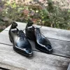 Height Increasing Black Leather Pamira Whole Cut Oxfords - Formal Shoes - AW24 sold by Costoso Italiano