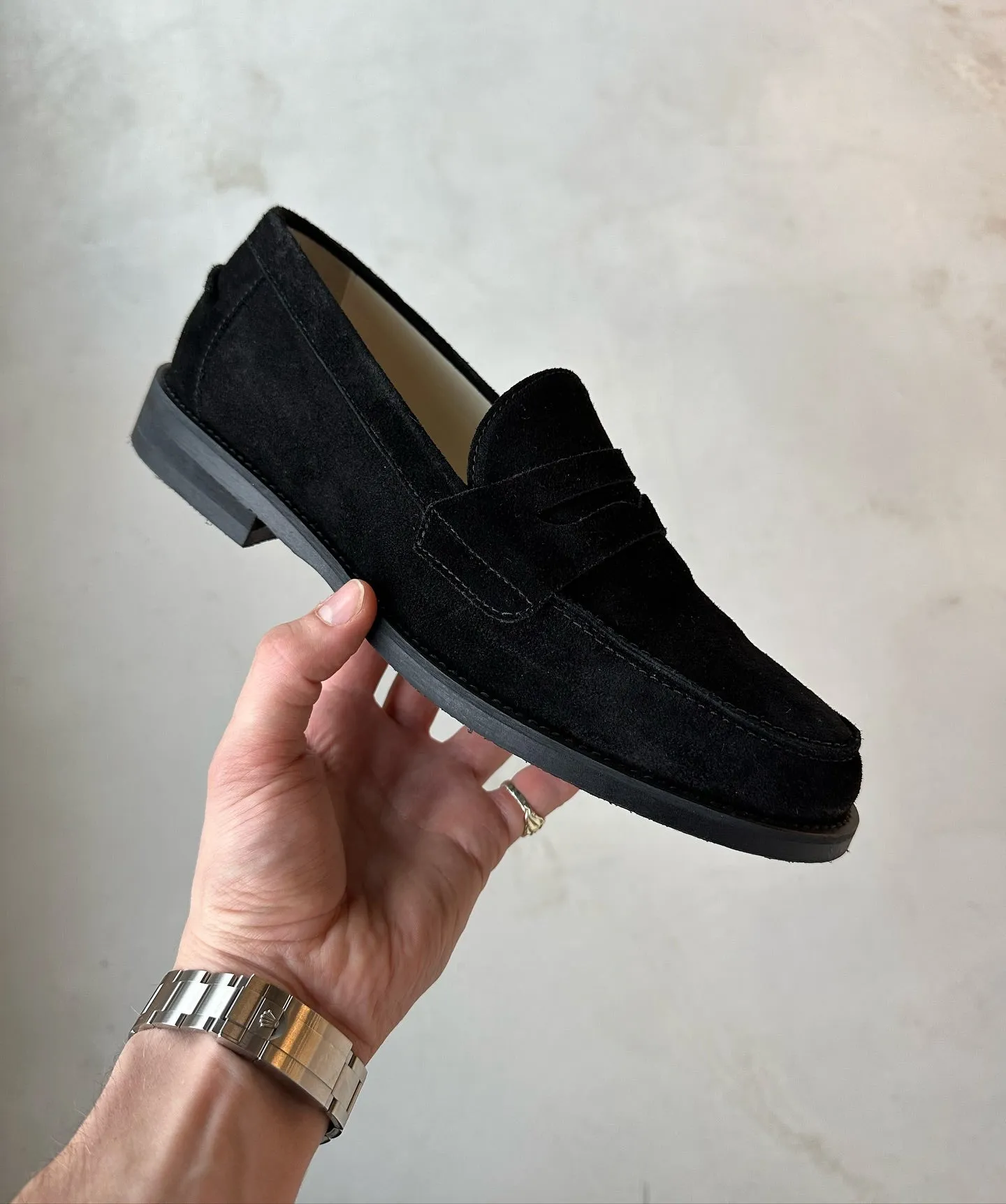 Black Suede Leather Giorno Loafers sold by Costoso Italiano