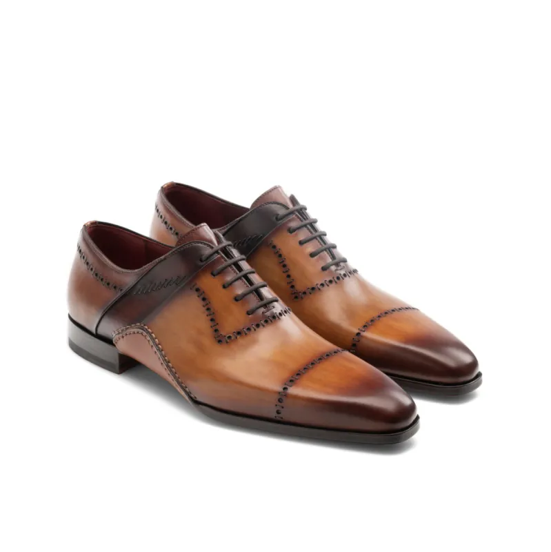 Height Increasing Tan Leather Canberra Oxfords Shoes sold by Costoso Italiano