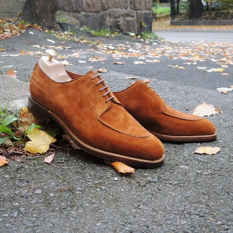Height Increasing Tan Suede Castelo Derby Shoes sold by Costoso Italiano
