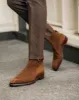 Brown Suede Leather Amarante Slip On Jodhpur Boots sold by Costoso Italiano