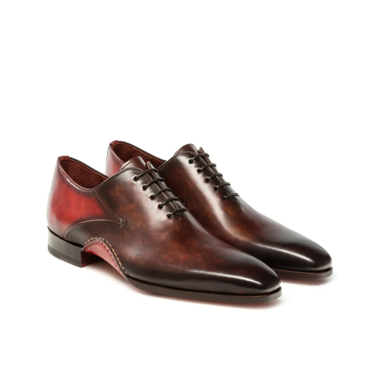 Height Increasing Reddish Brown Leather Cobar Oxfords Shoes sold by Costoso Italiano