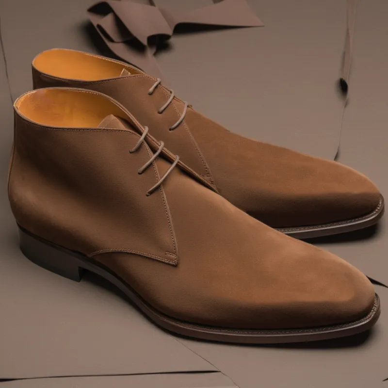 Brown Suede Leather Gabrovo Chukka Lace Up Boots sold by Costoso Italiano