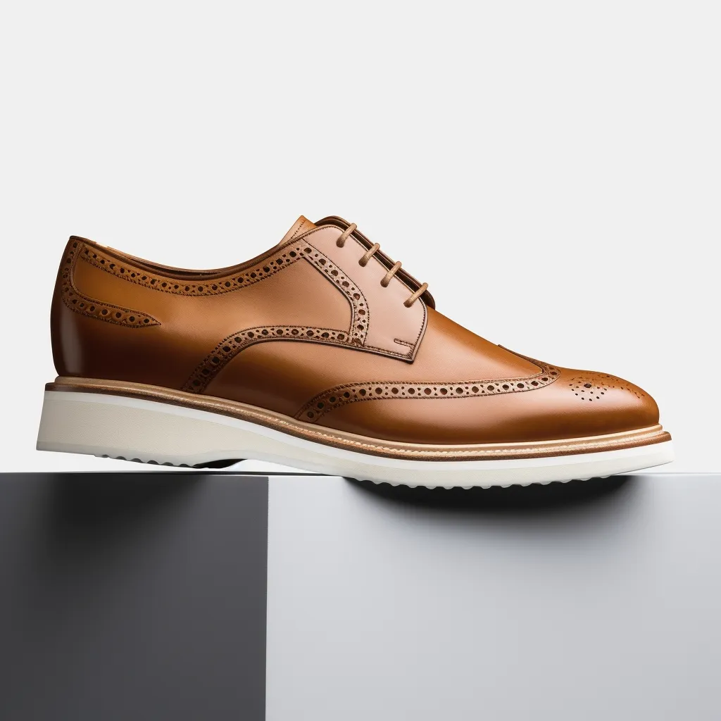 Tan Leather Lorelei Lace Up Brogue Derby Shoes with White Sole - Summer 2024 Collection sold by Costoso Italiano