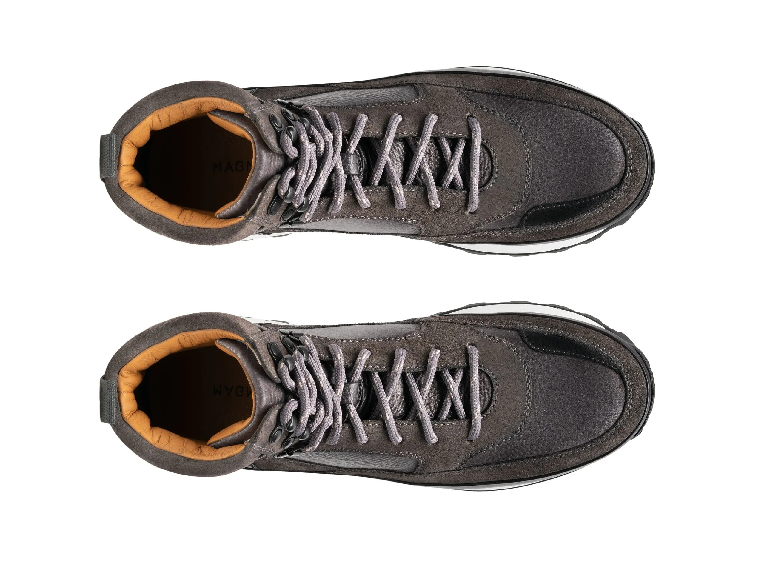 Height Increasing Grey Leather Dreketi High Top Sneaker Boots sold by Costoso Italiano product image thumbnail 3