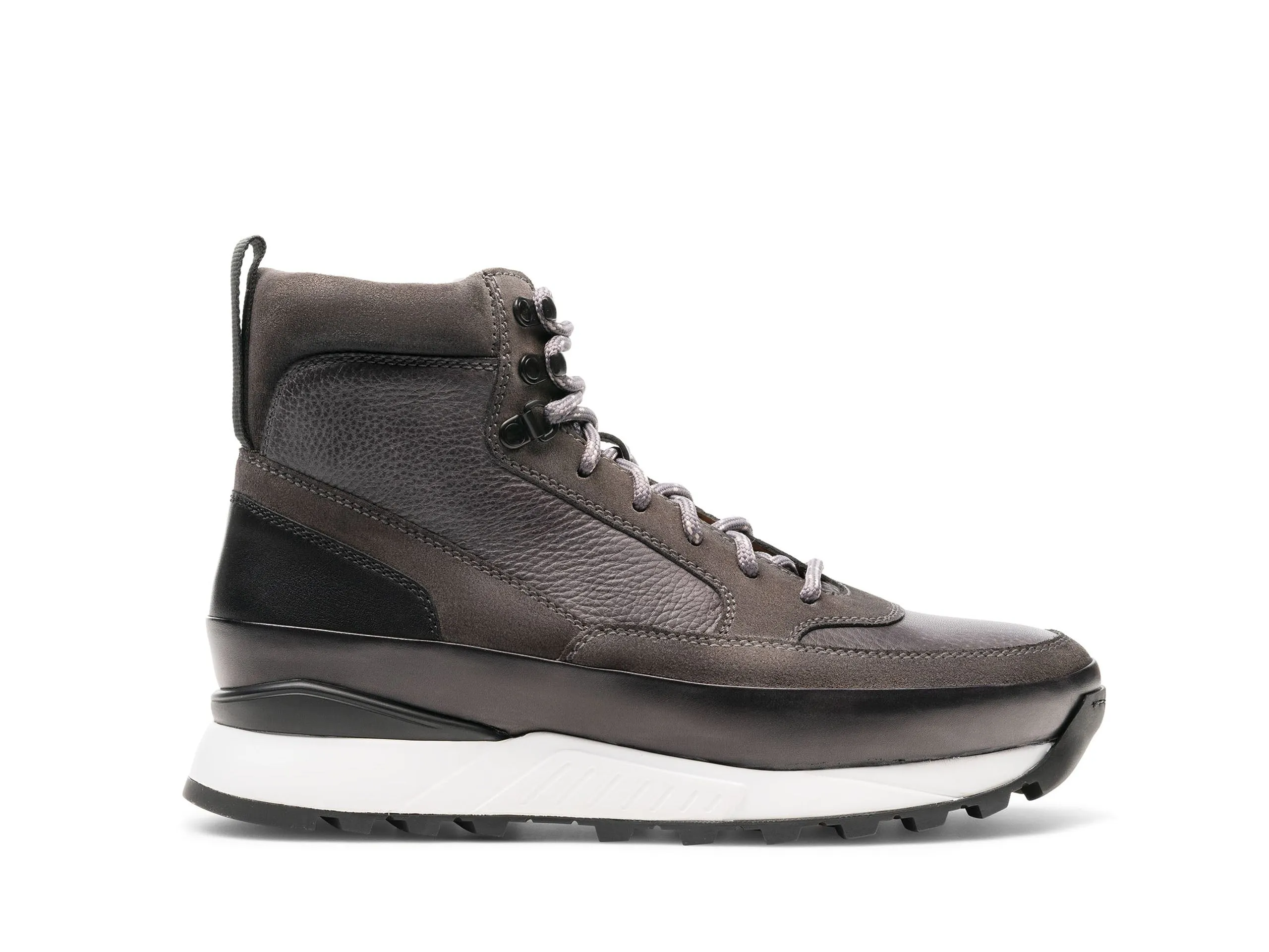 Height Increasing Grey Leather Dreketi High Top Sneaker Boots sold by Costoso Italiano product image thumbnail 2