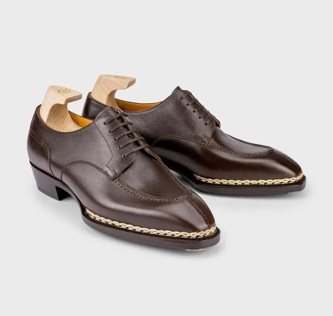 Norwegian Welted Brown Leather Calvi Lace Up Derby Shoes - AW24 sold by Costoso Italiano
