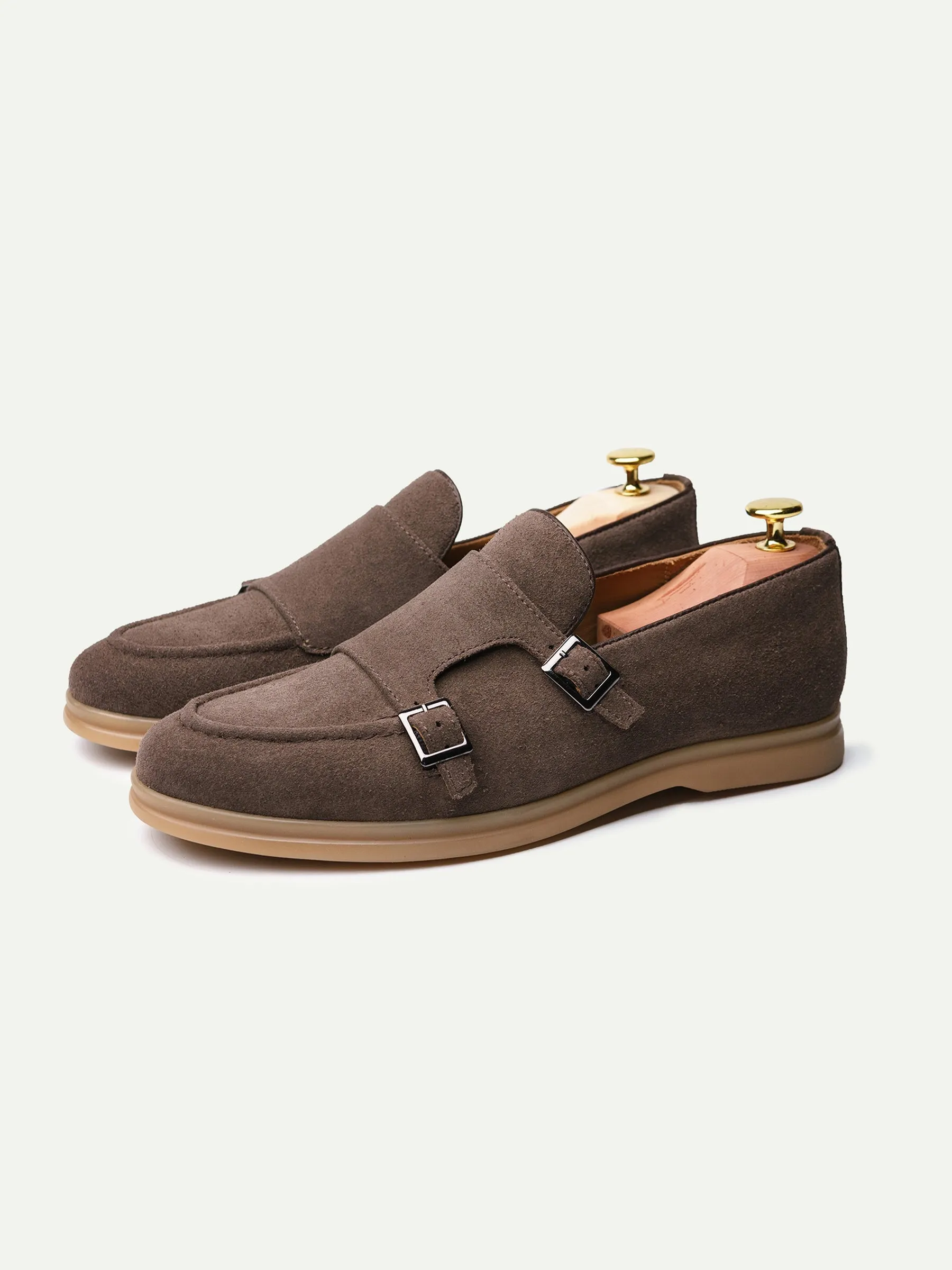 Beige Suede Leather Liberta Monk Straps sold by Costoso Italiano product image thumbnail 3