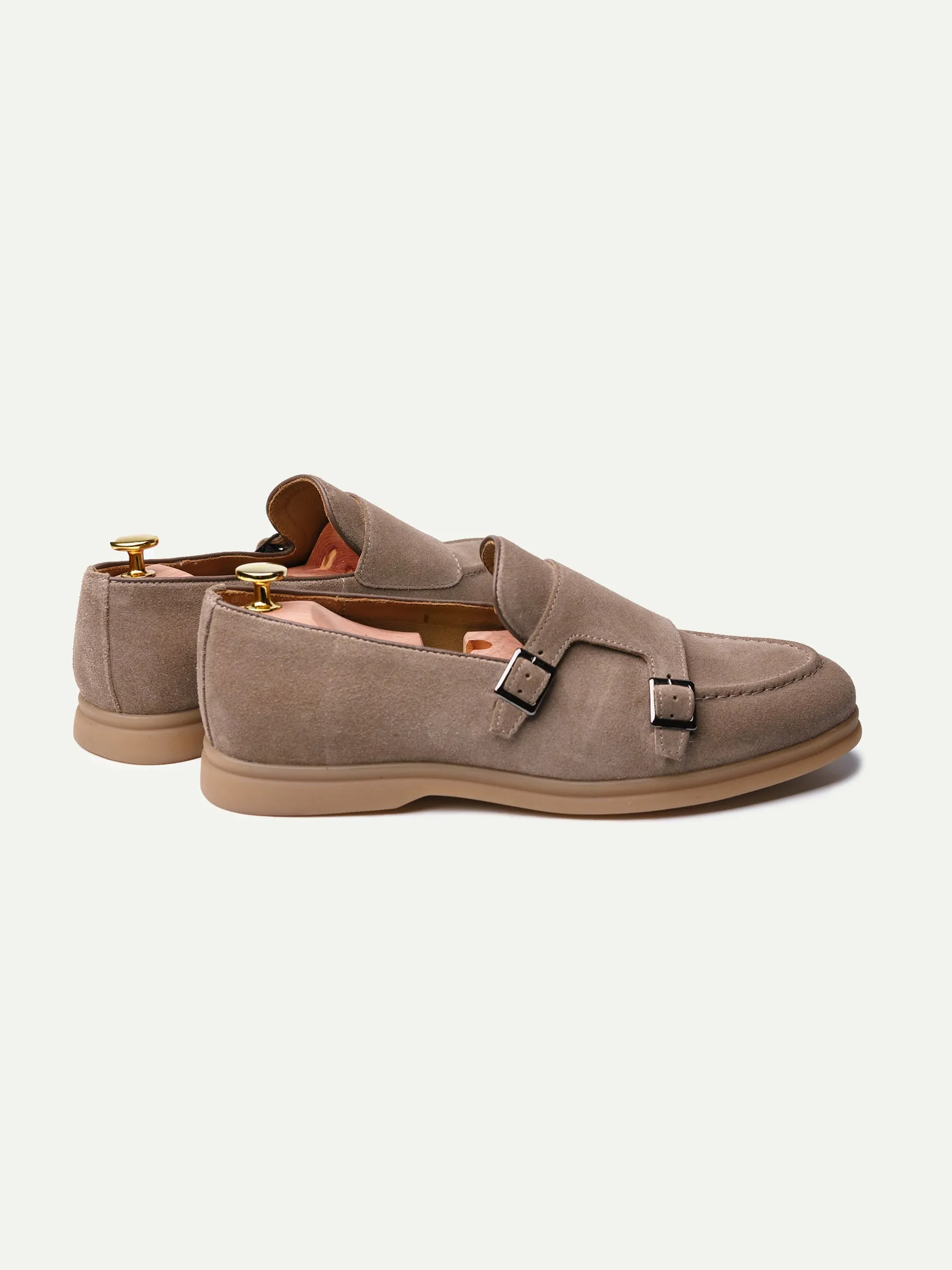 Beige Suede Leather Liberta Monk Straps sold by Costoso Italiano product image thumbnail 2