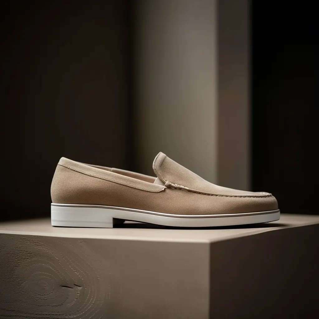 Beige Suede Ferdinando Loafers : The Dapper Edit sold by Costoso Italiano