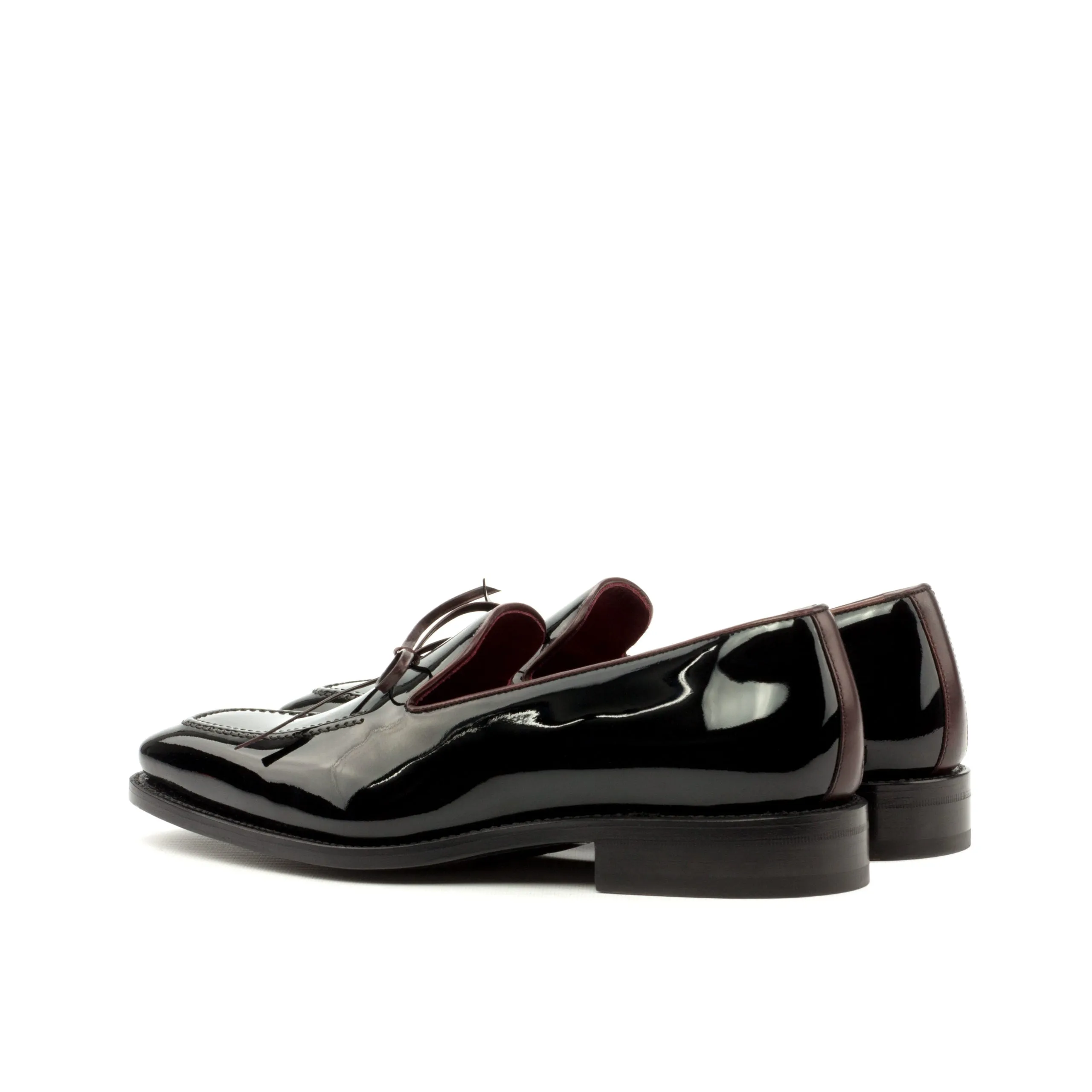 Height Increasing Goodyear Welted Sabugal Black Patent Laced Loafer With Violin Leather Sole sold by Costoso Italiano product image thumbnail 2