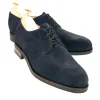 Navy Blue Suede Holstein Derby Shoes sold by Costoso Italiano