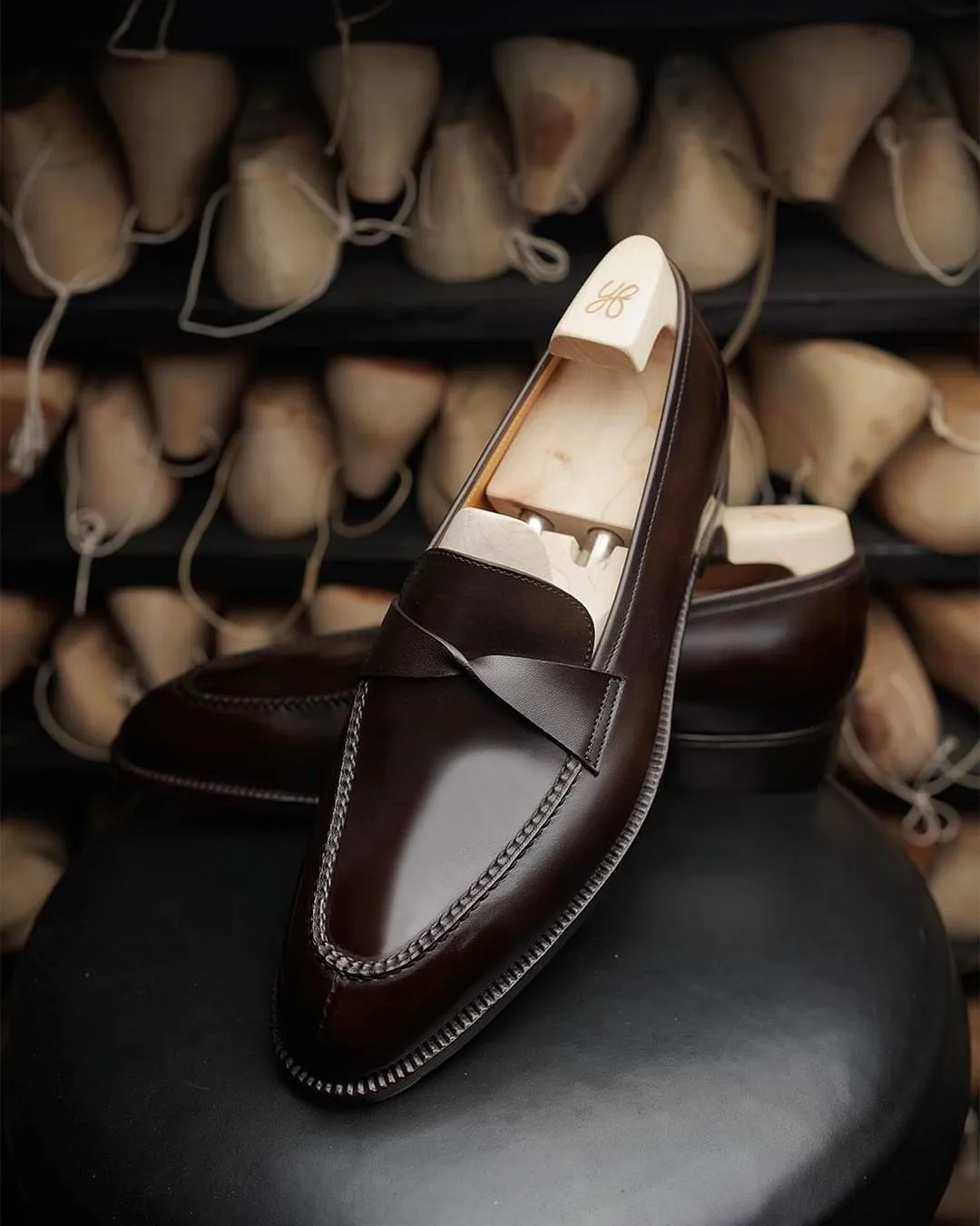 Brown Leather Nereida Love Knot Loafers - Formal Shoes - SS23 sold by Costoso Italiano